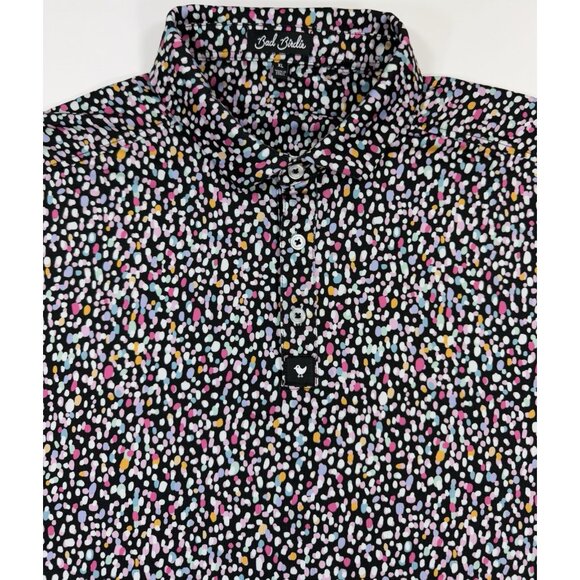 Bad Birdie Mens Polo Shirt Sz XL Scottsdale National Golf Performance Dot Print - Picture 3 of 11